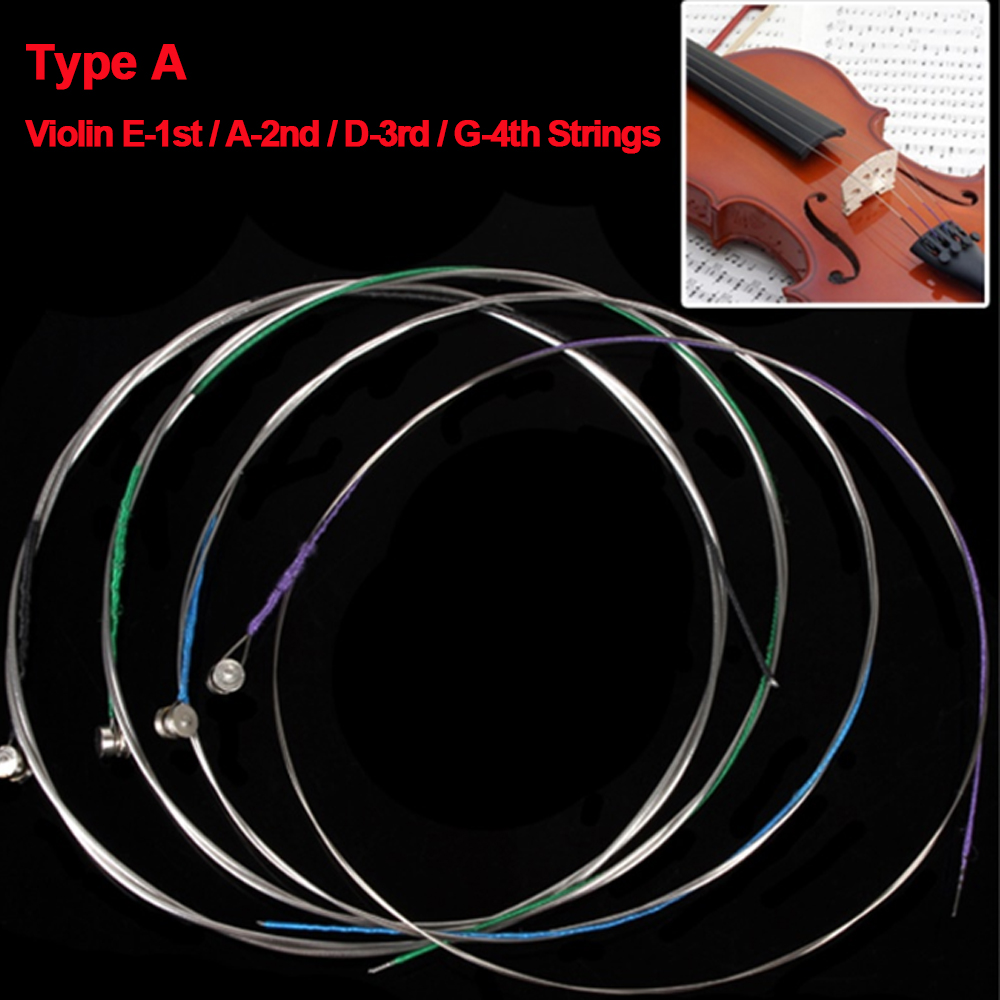 Violin Musical Instrument - 4pcs/set Violin Strings E-A-D-G Steel Core
