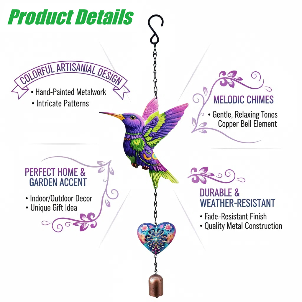 20 Inch Outdoor Metal Hummingb - огляд і ціна Musical Instrument Chimes