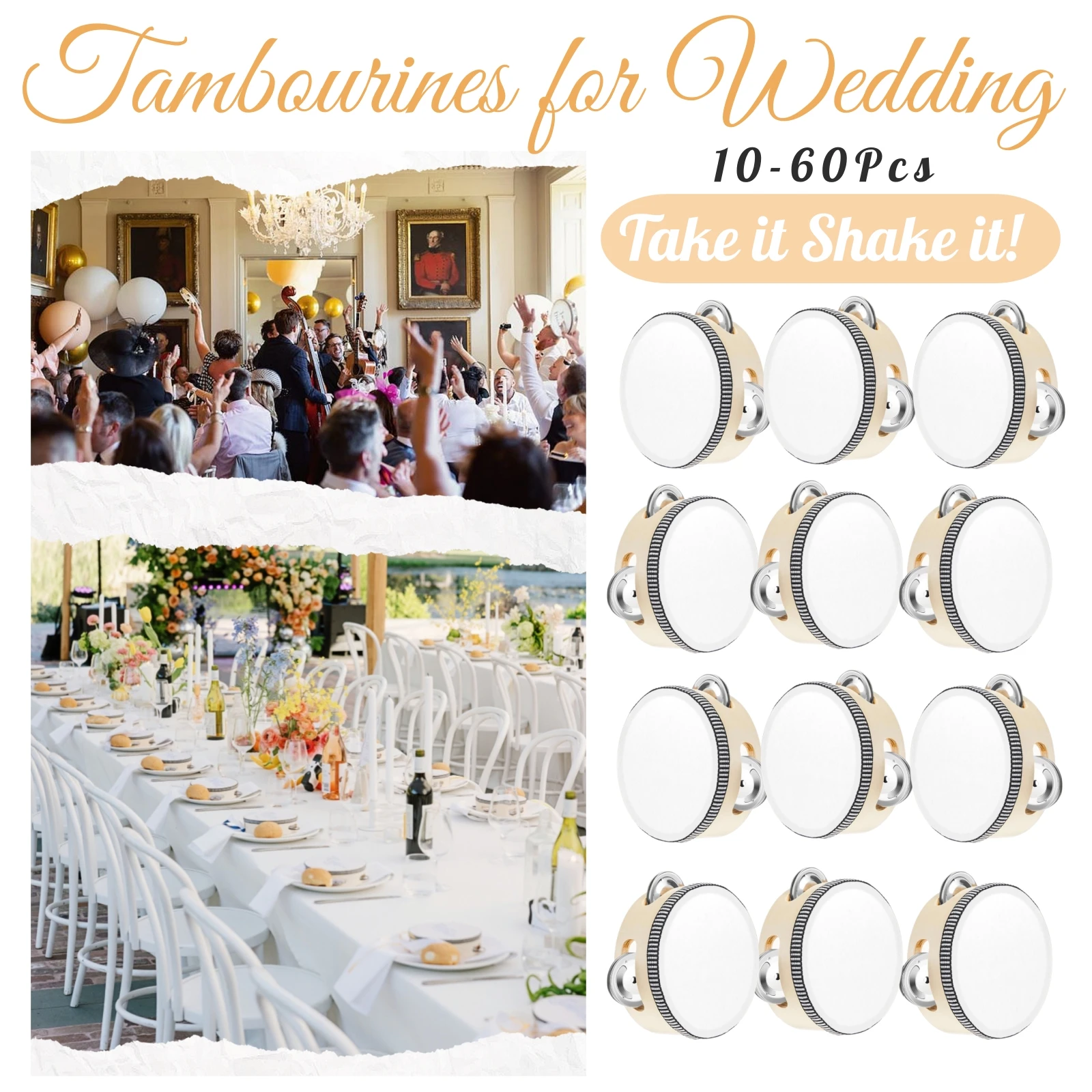 10-60Pcs Wedding Tambourines S - огляд і ціна Musical Instrument In Chinese
