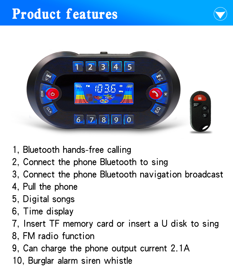 MT730 Motorcycle Bluetooth Spe - огляд і ціна Musical Instrument Amplifier