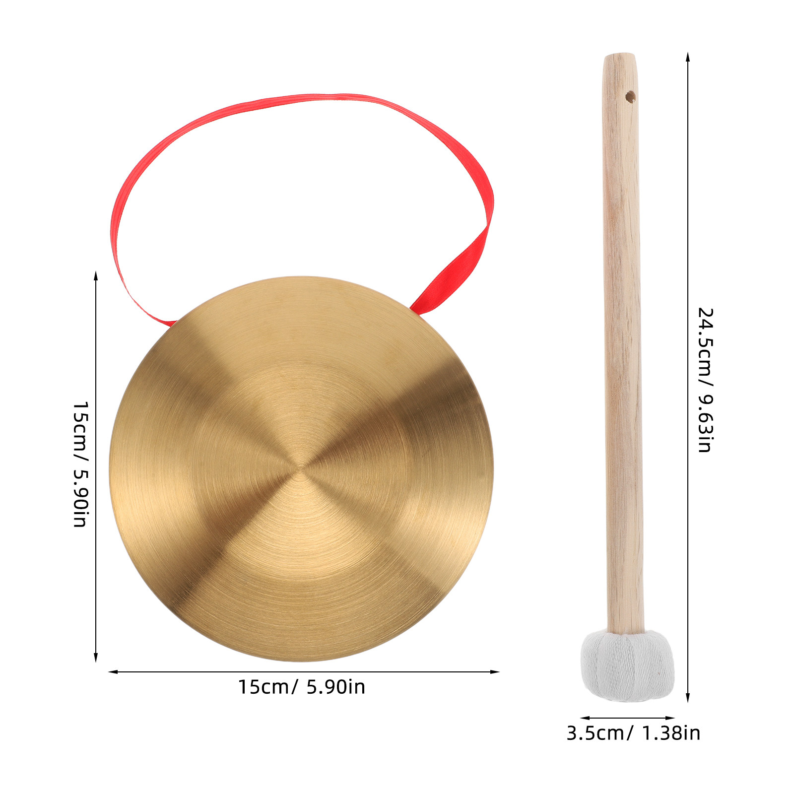 1Set Mini Handheld Copper Gong - огляд і ціна Musical Instrument In Chinese