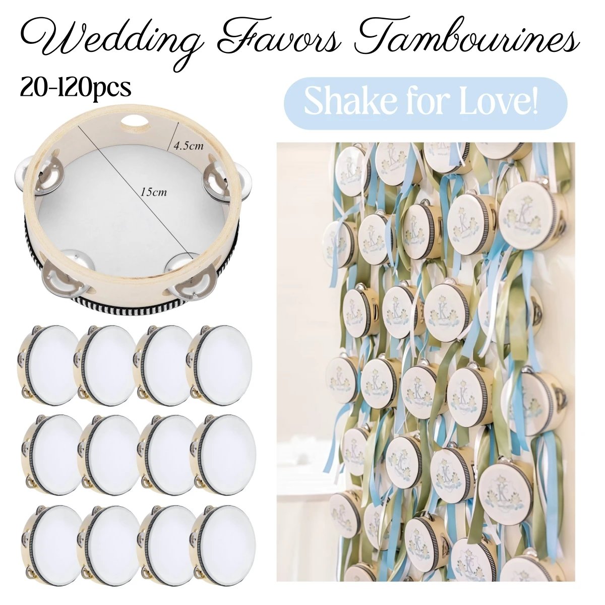 20-120Pcs Wedding Tambourines  - огляд і ціна Musical Instrument In Chinese