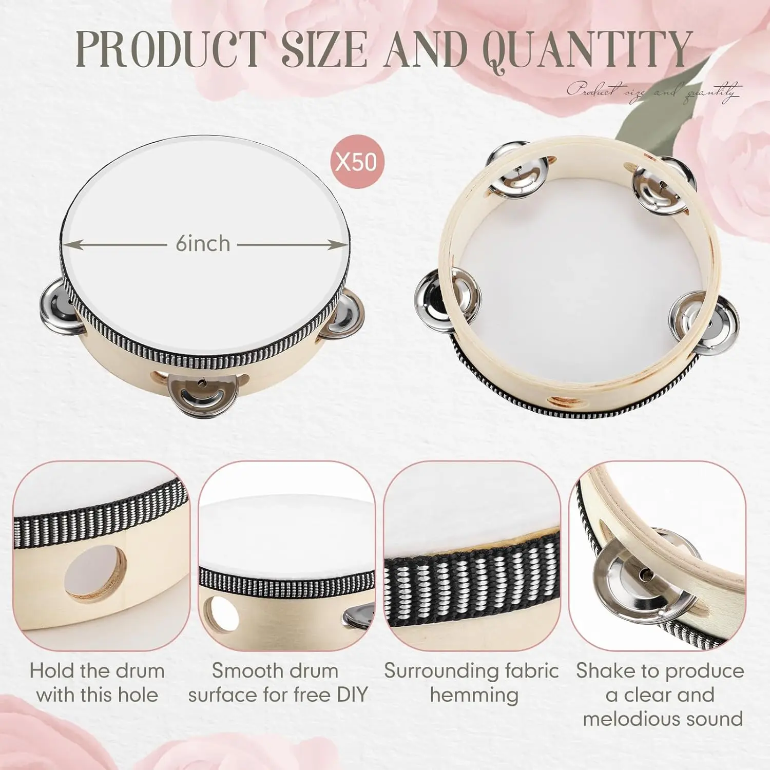 20-120Pcs Wedding Tambourines  - огляд і ціна Musical Instrument In Chinese